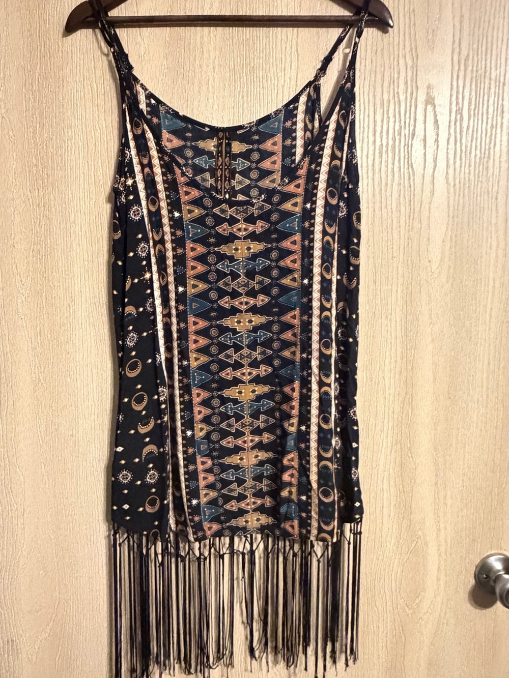 Cleobella Black Aztec Fringe Tank Top